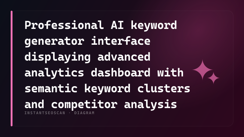 Professional AI keyword generator interface displaying advanced analytics dashboard with semantic keyword clusters and competitor analysis