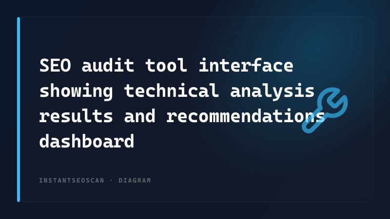 SEO audit tool interface showing technical analysis results and recommendations dashboard