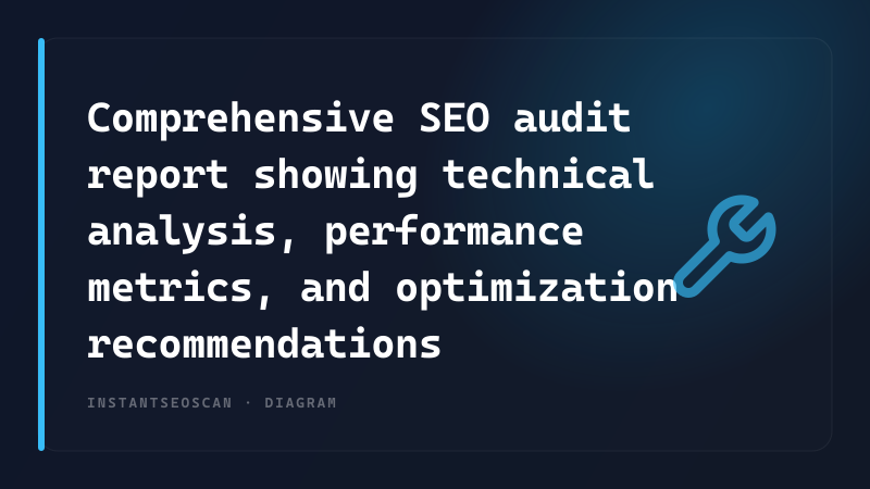Comprehensive SEO audit report showing technical analysis, performance metrics, and optimization recommendations