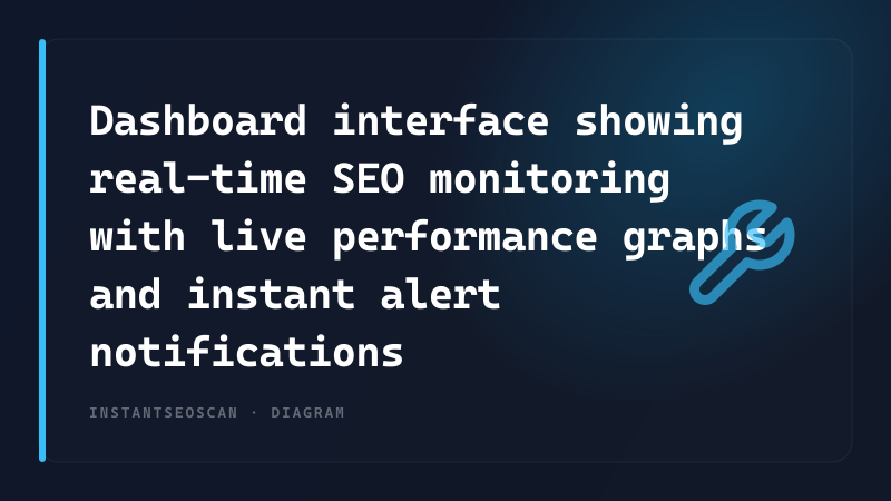 Dashboard interface showing real-time SEO monitoring with live performance graphs and instant alert notifications