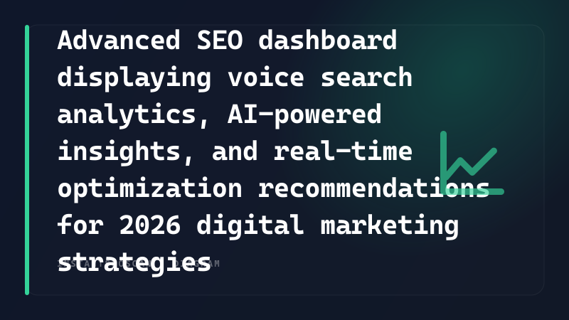 Advanced SEO dashboard displaying voice search analytics, AI-powered insights, and real-time optimization recommendations for 2026 digital marketing strategies