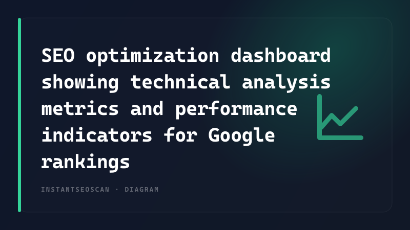 SEO optimization dashboard showing technical analysis metrics and performance indicators for Google rankings