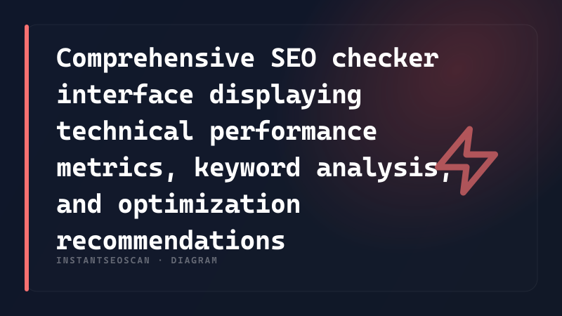 Comprehensive SEO checker interface displaying technical performance metrics, keyword analysis, and optimization recommendations