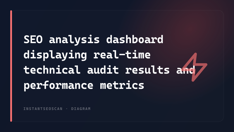SEO analysis dashboard displaying real-time technical audit results and performance metrics