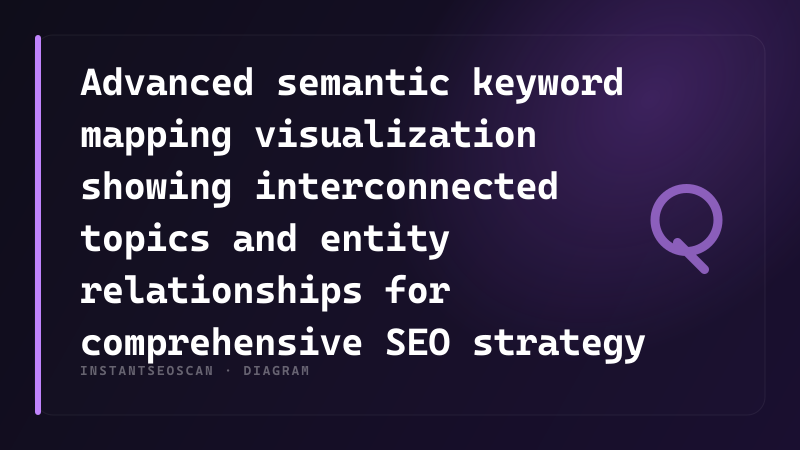 Advanced semantic keyword mapping visualization showing interconnected topics and entity relationships for comprehensive SEO strategy