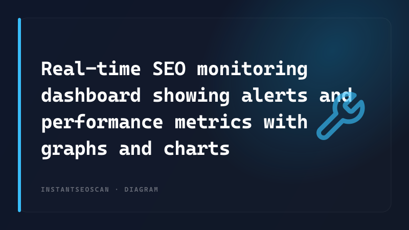 Real-time SEO monitoring dashboard showing alerts and performance metrics with graphs and charts