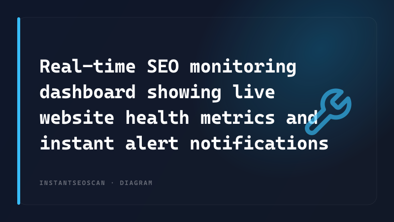 Real-time SEO monitoring dashboard showing live website health metrics and instant alert notifications