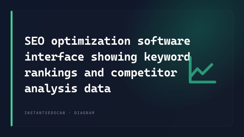 SEO optimization software interface showing keyword rankings and competitor analysis data